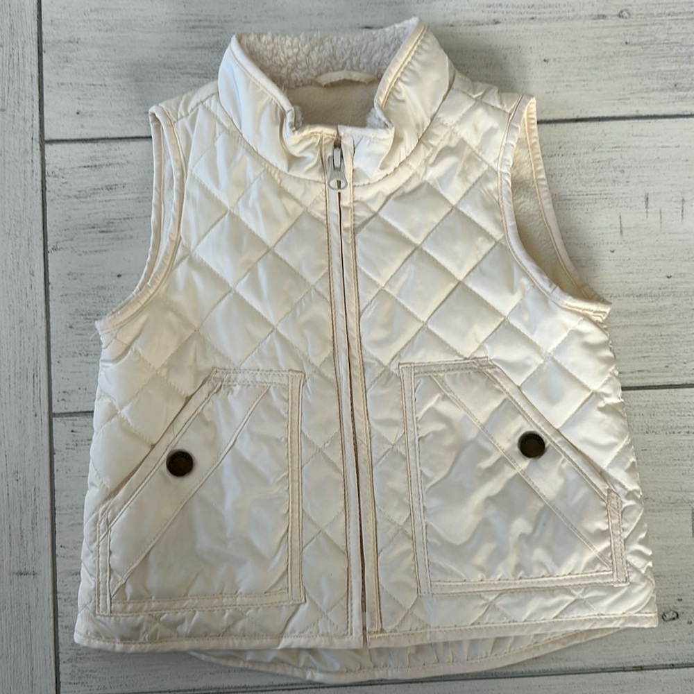 Quilted cream vest